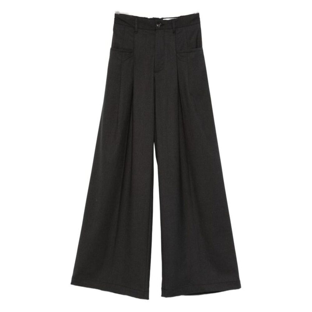 WHITE SAND Women's High-Waisted Wide Leg Tie-Waist Trousers Women BLUE Pants